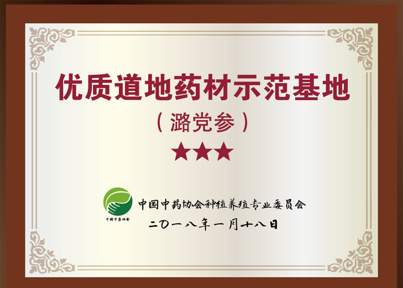 優質道地藥材師范基地