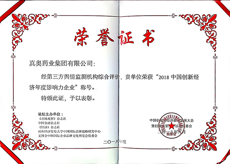 2018中國創新經濟年度影響力企業